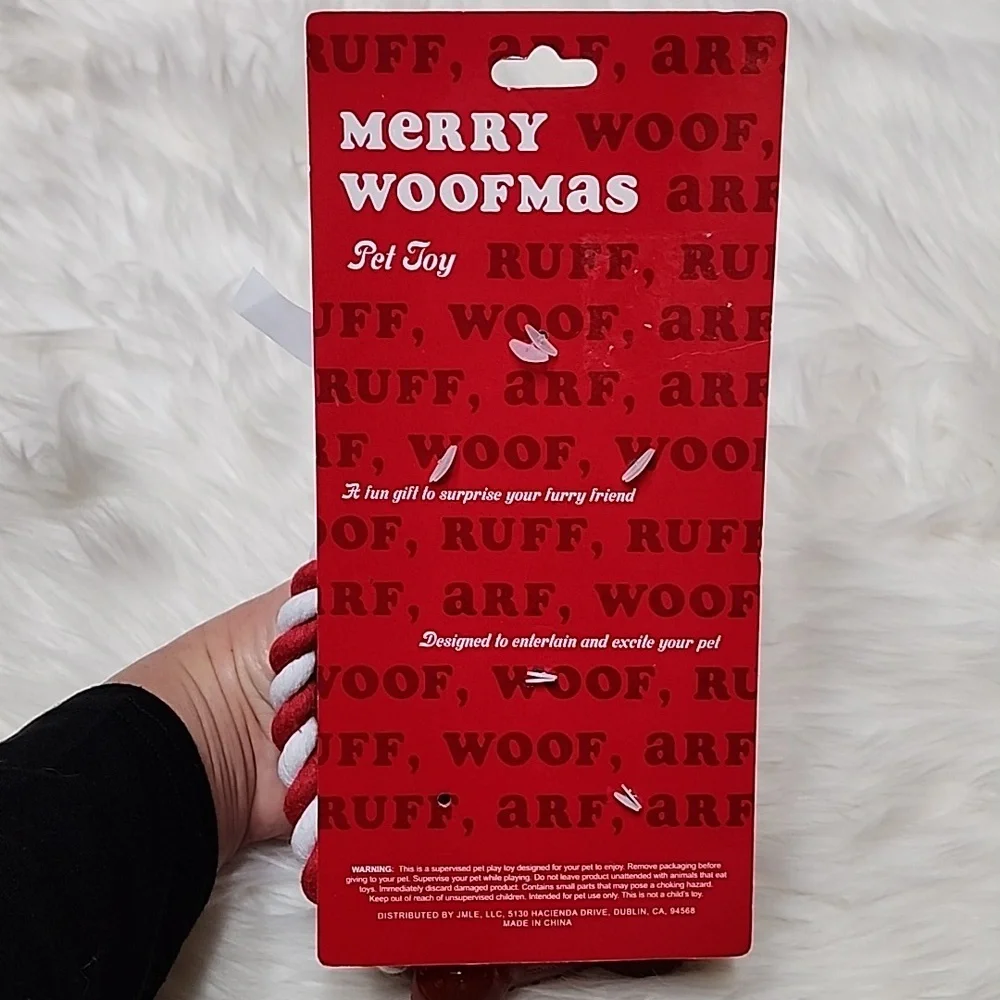 Plaid Reindeer Squeaker Dog Toy with Rope 10